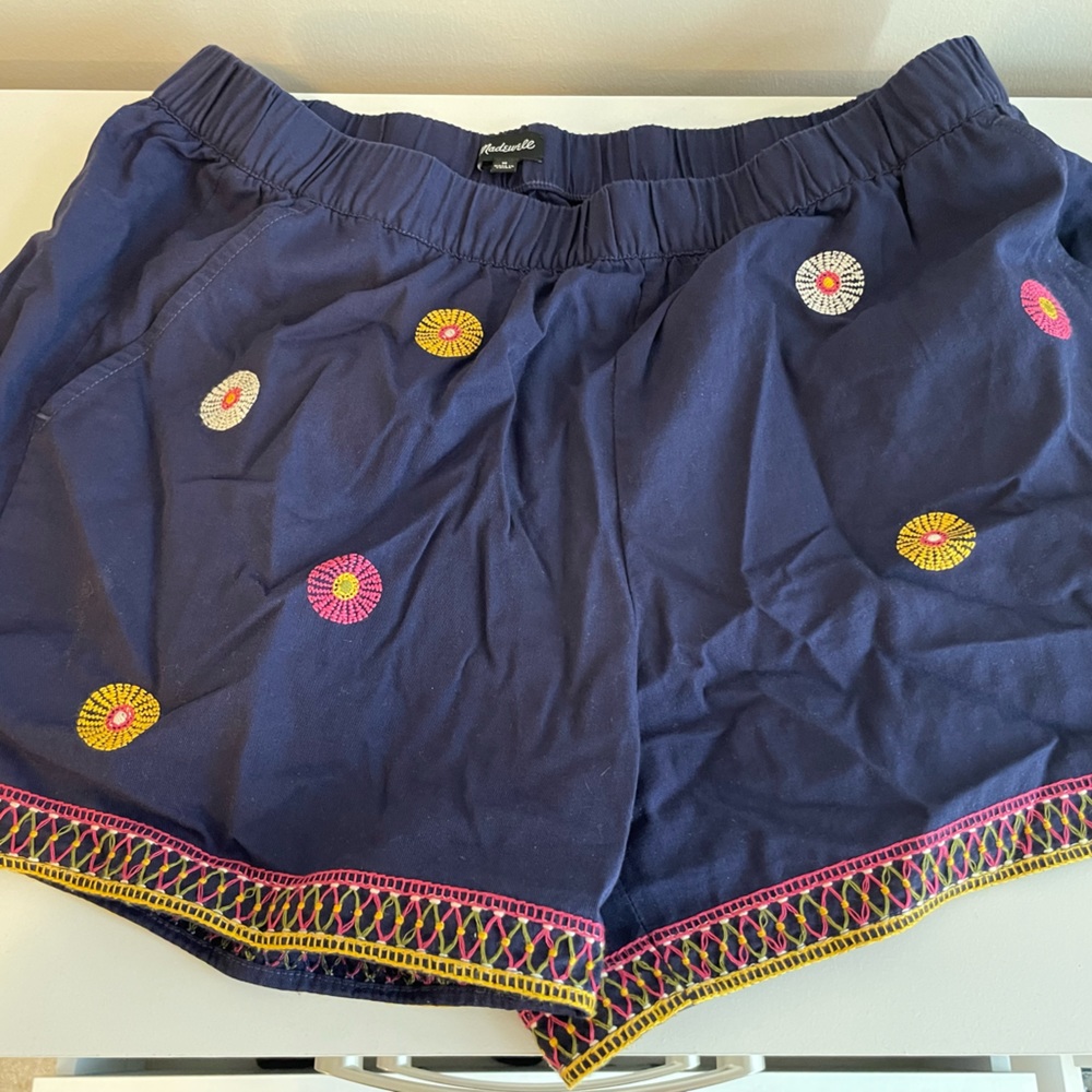 Madewell linen embellished shorts